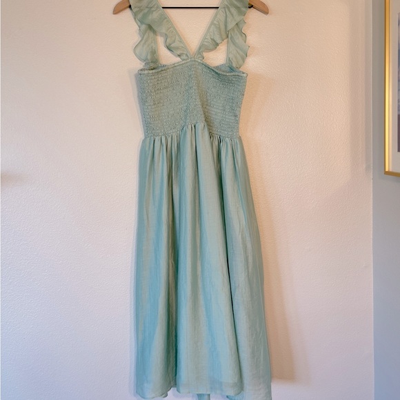 Madewell Flutter Sleeve Mint Midi Dress (Size M) - Picture 2 of 7